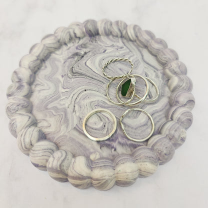 Lilac Marble Pebble Jesmonite Tray