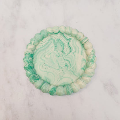 Light Green Marble Pebble Jesmonite Tray