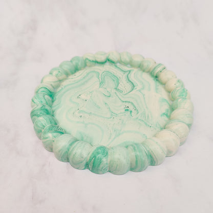 Light Green Marble Pebble Jesmonite Tray