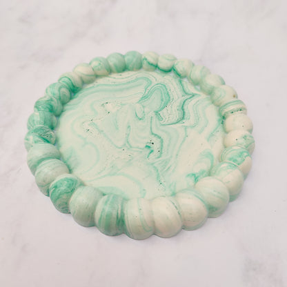 Light Green Marble Pebble Jesmonite Tray