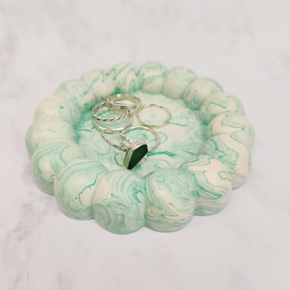 Light Green Marble Jesmonite Fat Bubble Tray