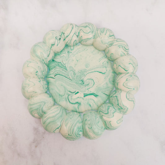 Light Green Marble Jesmonite Fat Bubble Tray