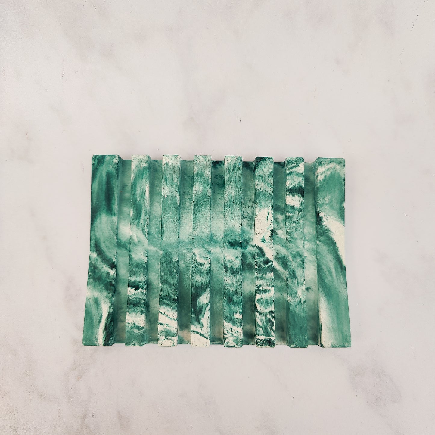 Forest Green Jesmonite Soap Dish