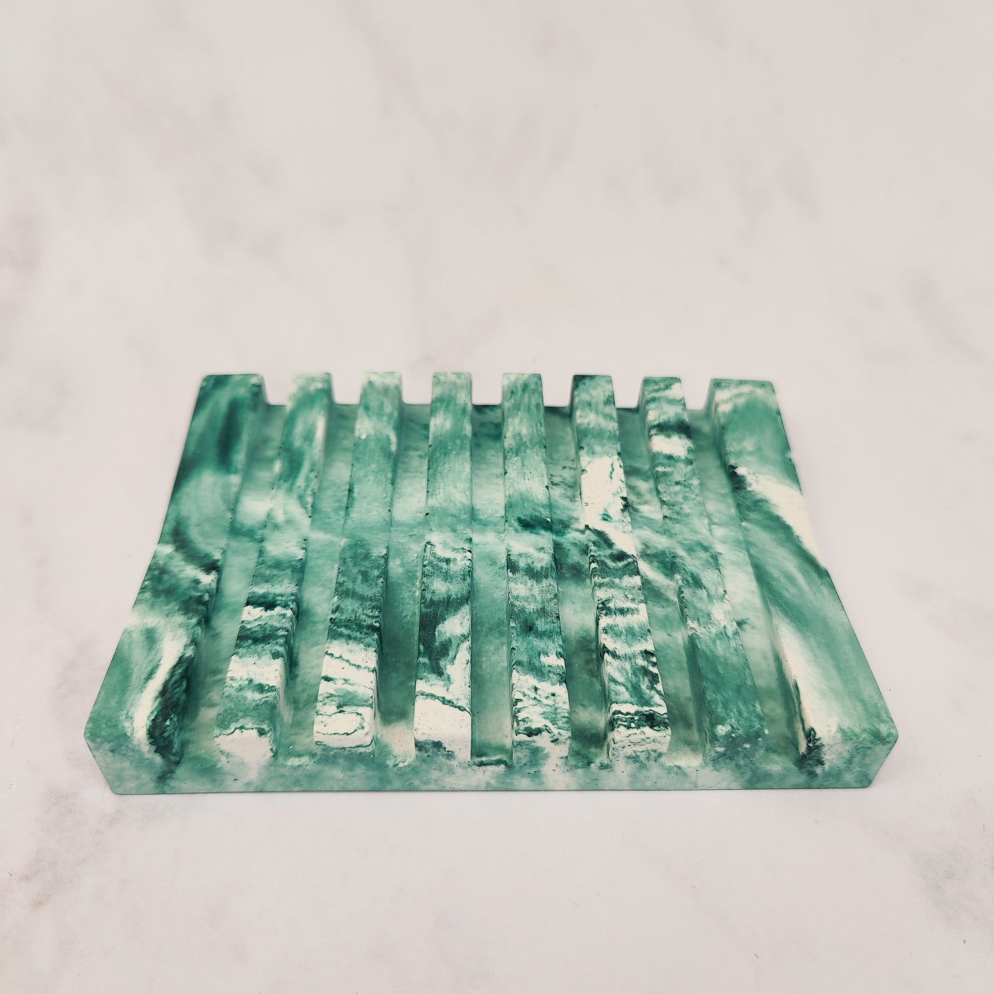 Forest Green Jesmonite Soap Dish