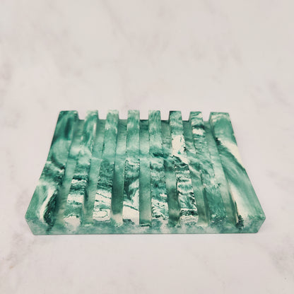 Forest Green Jesmonite Soap Dish