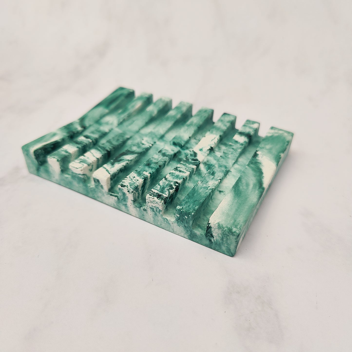 Forest Green Jesmonite Soap Dish