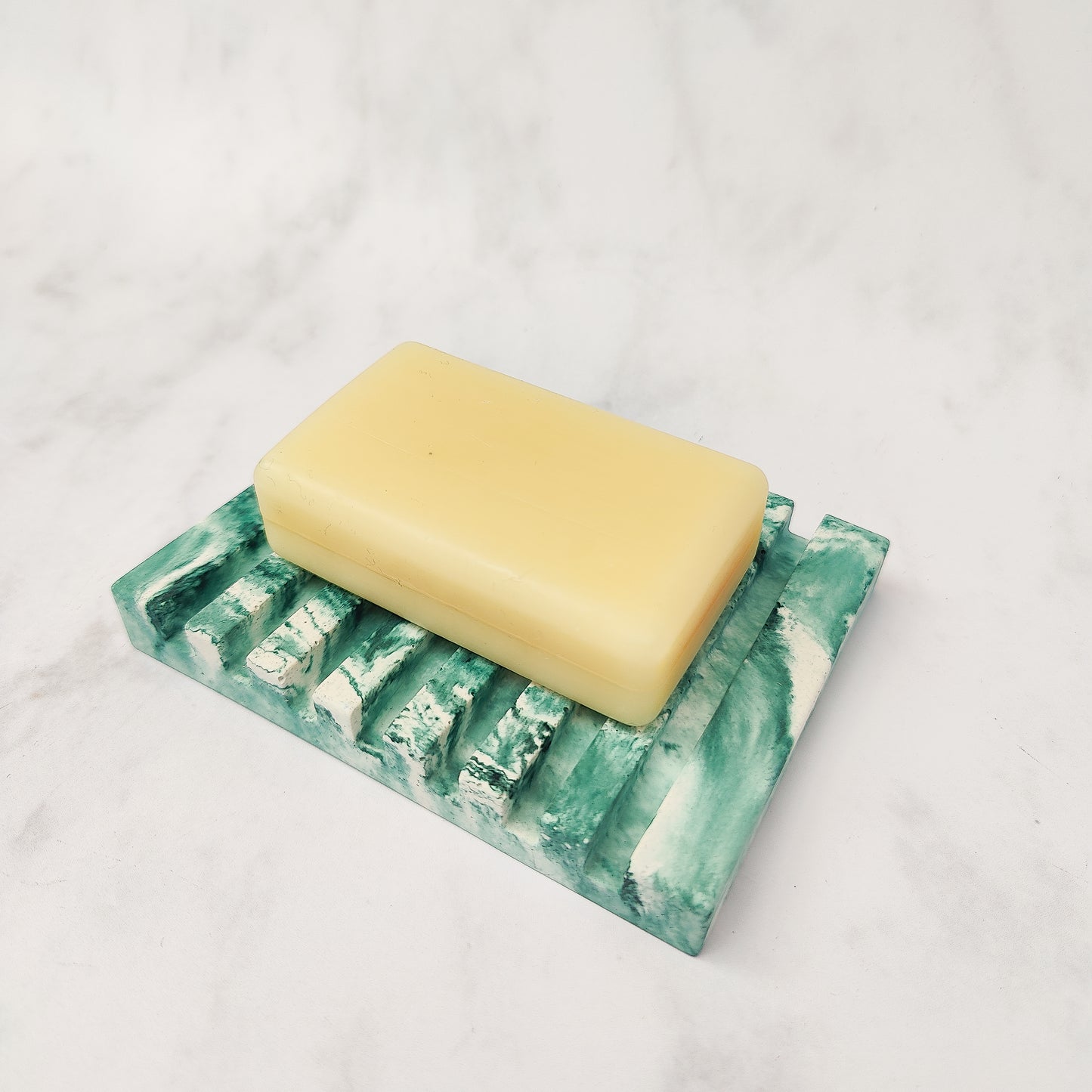 Forest Green Jesmonite Soap Dish
