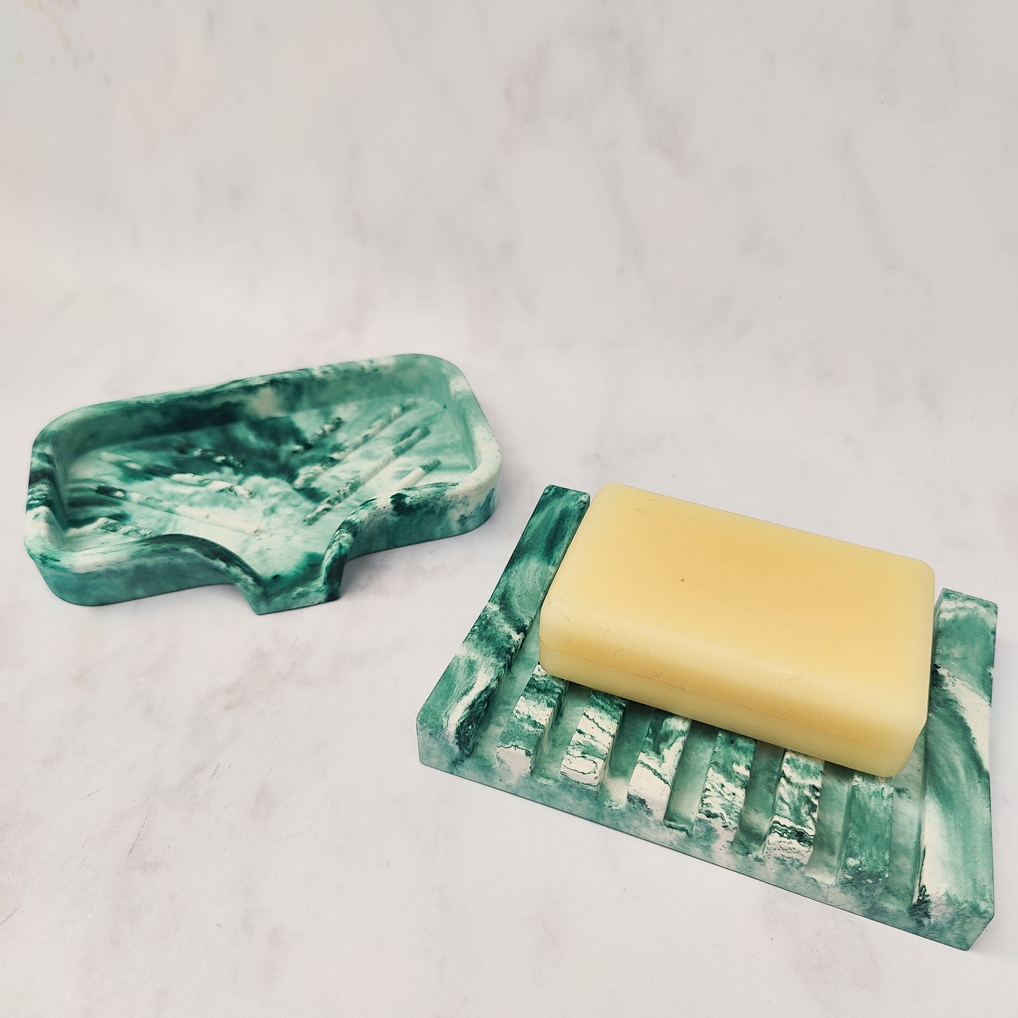 Forest Green Jesmonite Soap Dish