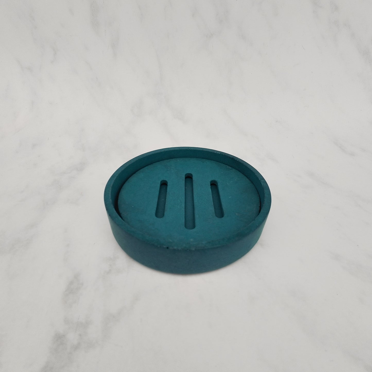 Teal Round Jesmonite Soap Dish