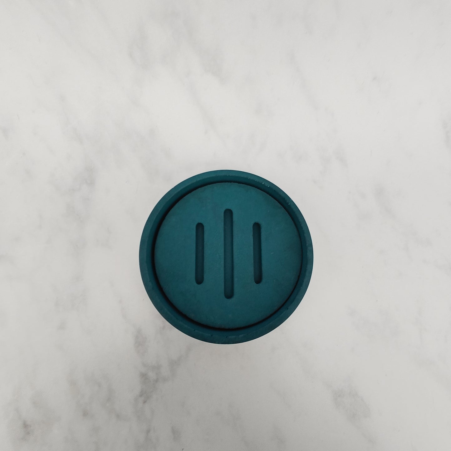 Teal Round Jesmonite Soap Dish