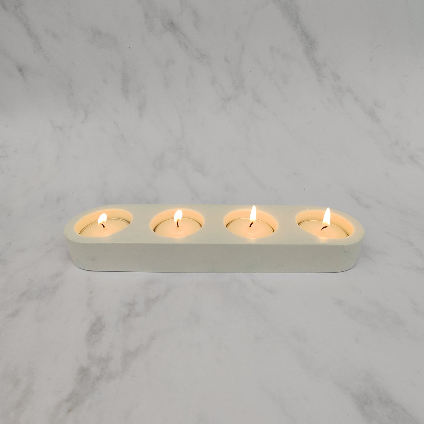 White Jesmonite Tealight Holder