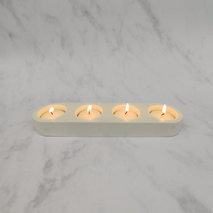 White Jesmonite Tealight Holder