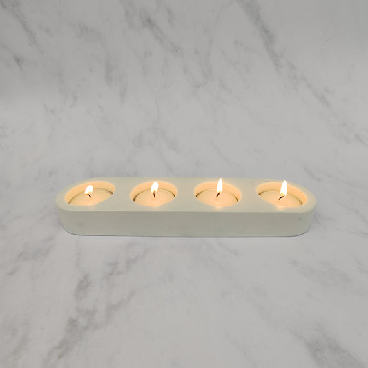 White Jesmonite Tealight Holder