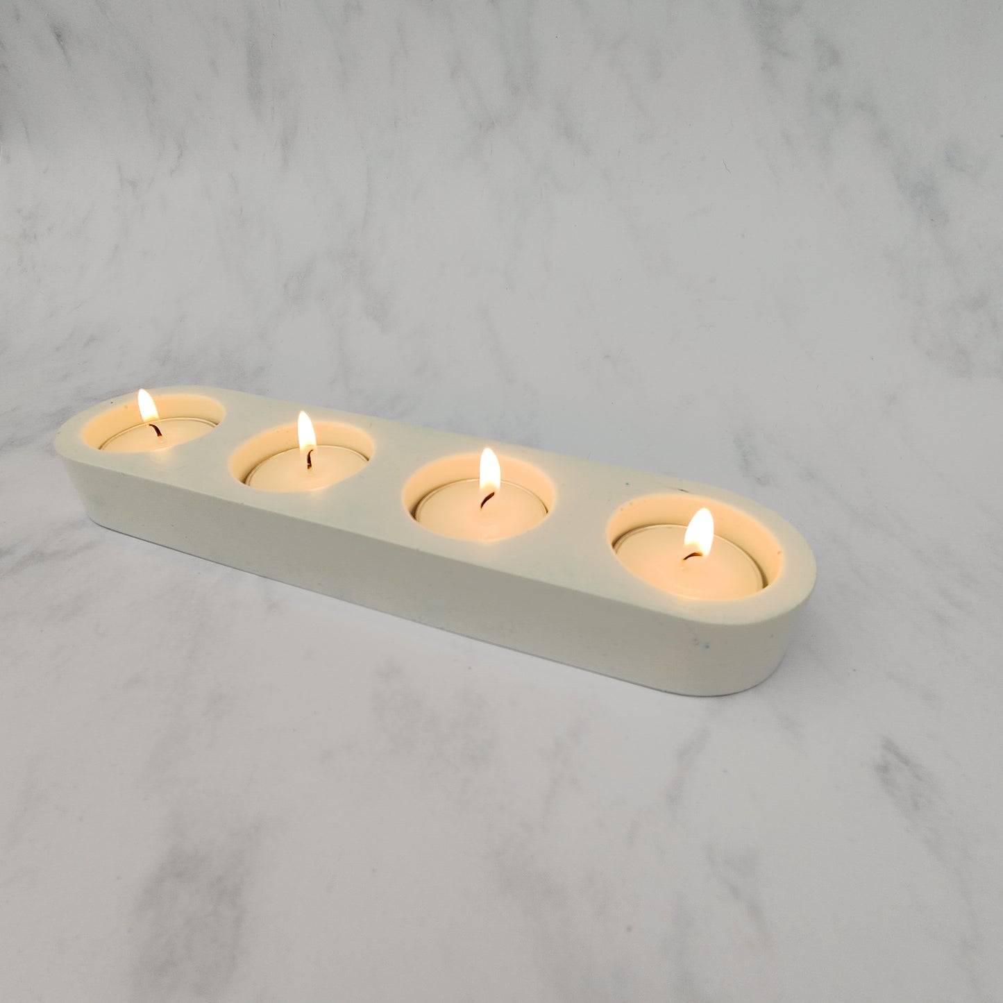 White Jesmonite Tealight Holder