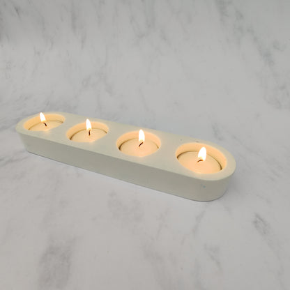White Jesmonite Tealight Holder