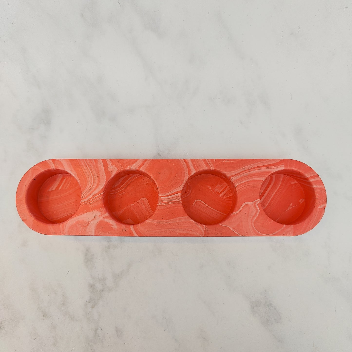 Coral Marble Jesmonite Tealight Holder