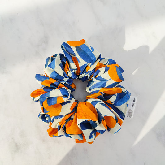 Handmade Oranges Printed Scrunchie Hair Tie Large