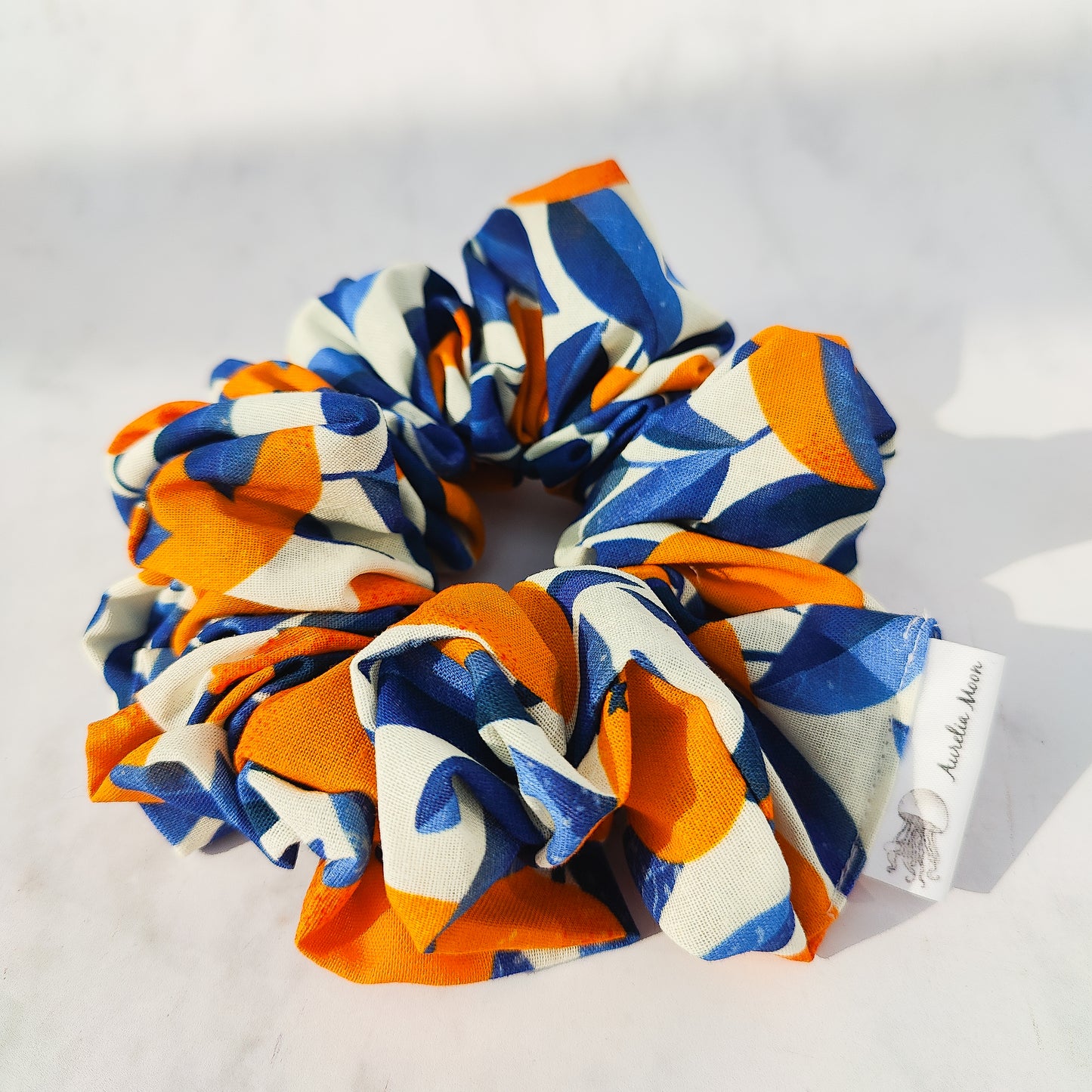 Handmade Oranges Printed Scrunchie Hair Tie Large