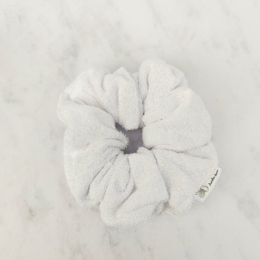 White Bamboo Towelling Scrunchie Large