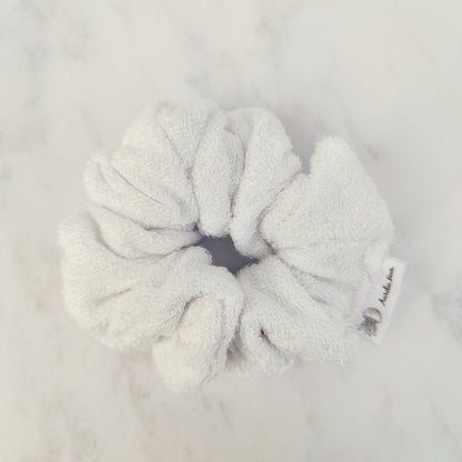 White Bamboo Towelling Scrunchie Regular