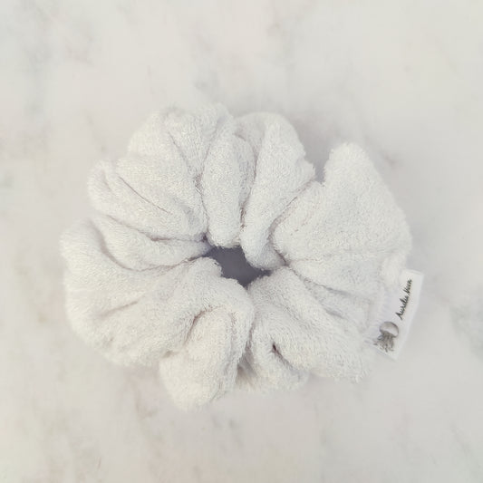 White Bamboo Towelling Scrunchie Regular