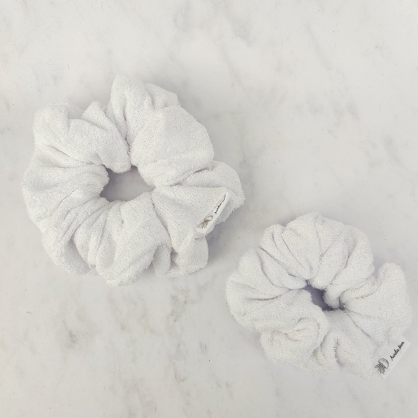 White Bamboo Towelling Scrunchie Regular
