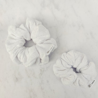 White Bamboo Towelling Scrunchie Regular