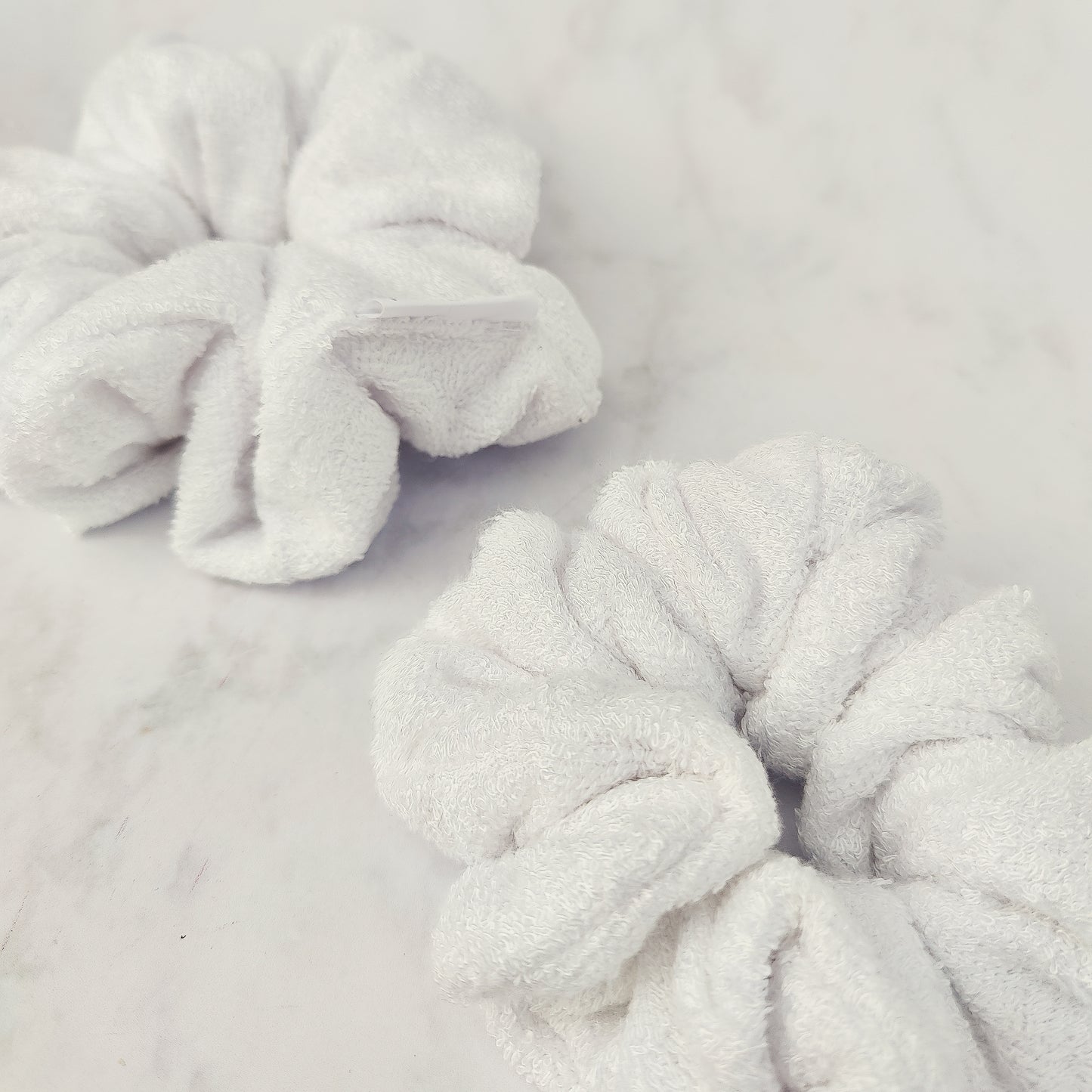White Bamboo Towelling Scrunchie Regular