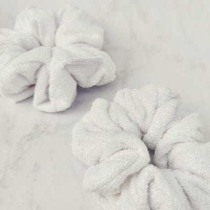 White Bamboo Towelling Scrunchie Regular