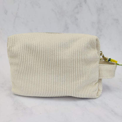 Handmade Regular Toiletry Bag Beige With Lemons