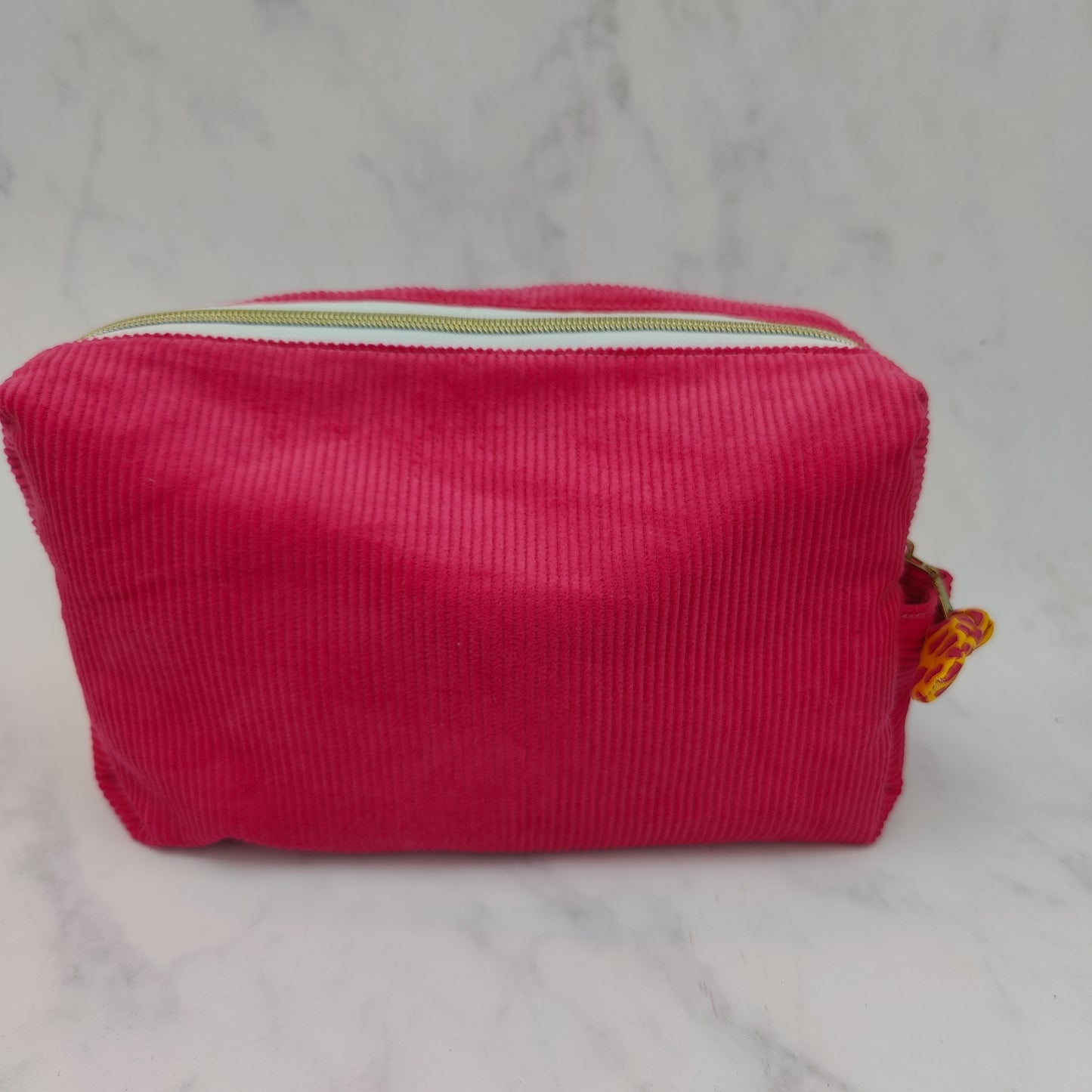 Handmade Large Cerise Toiletry Bag With Giraffe Print