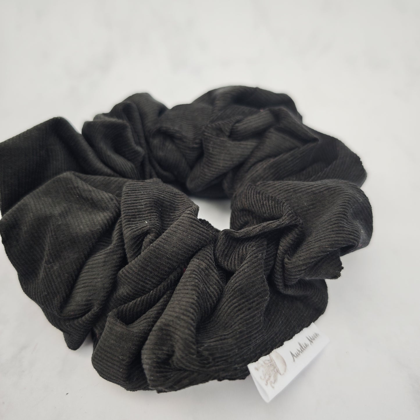 Black Corduroy Scrunchie Large