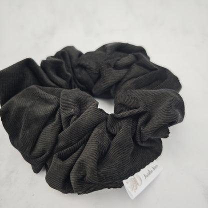 Black Corduroy Scrunchie Large