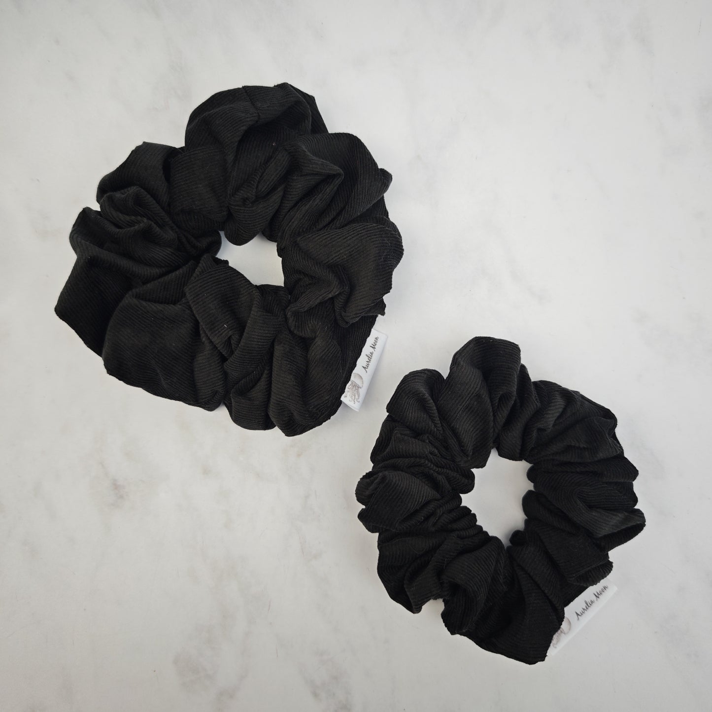 Black Corduroy Scrunchie Large