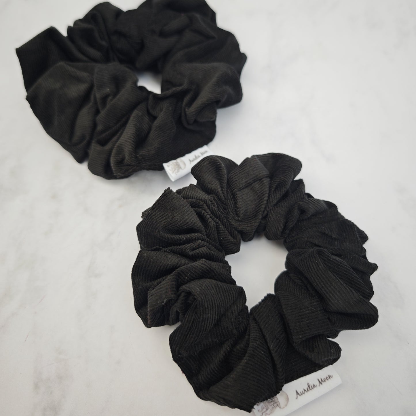 Black Corduroy Scrunchie Large
