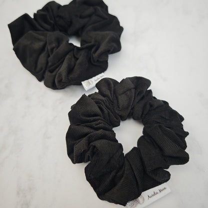 Black Corduroy Scrunchie Large
