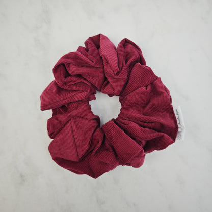 Wine Red Corduroy Hair Scrunchie Large