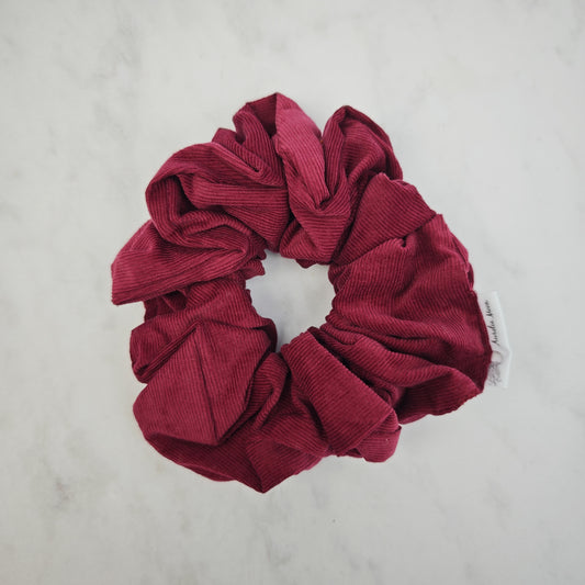 Wine Red Corduroy Hair Scrunchie Large