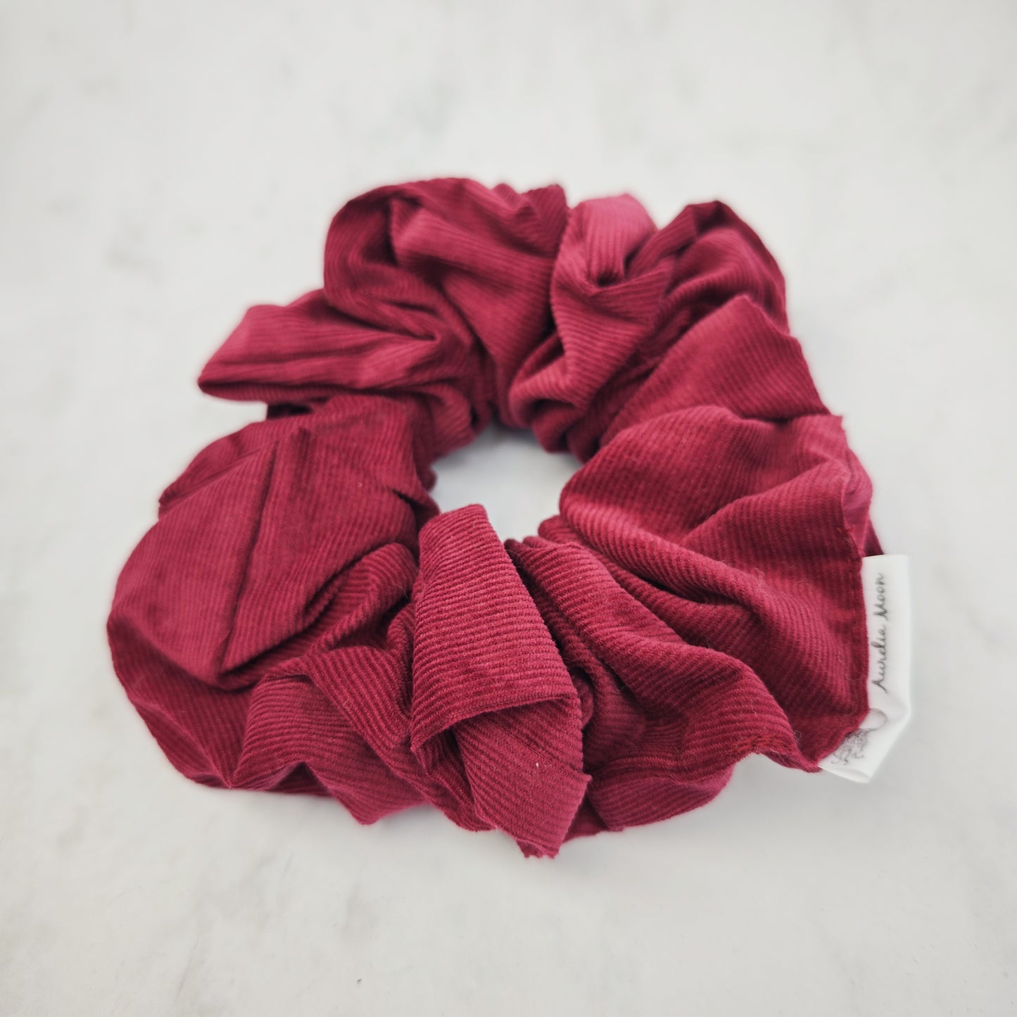 Wine Red Corduroy Hair Scrunchie Large