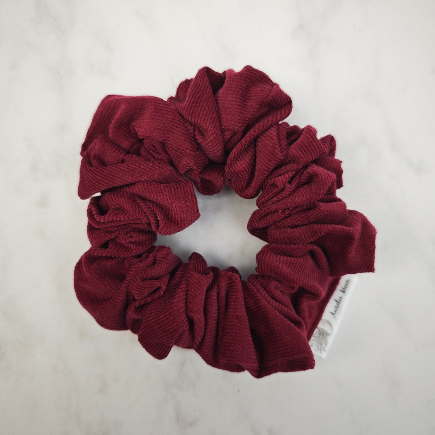 Wine Red Corduroy Hair Scrunchie Regular