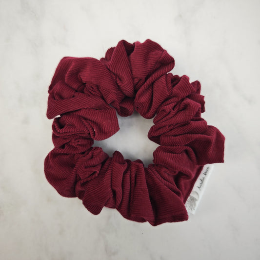 Wine Red Corduroy Hair Scrunchie Regular