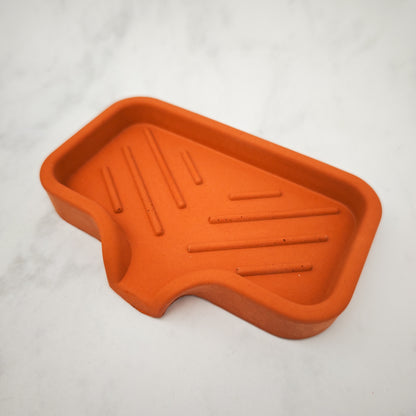 Pumpkin Orange Soap Dish With Lip