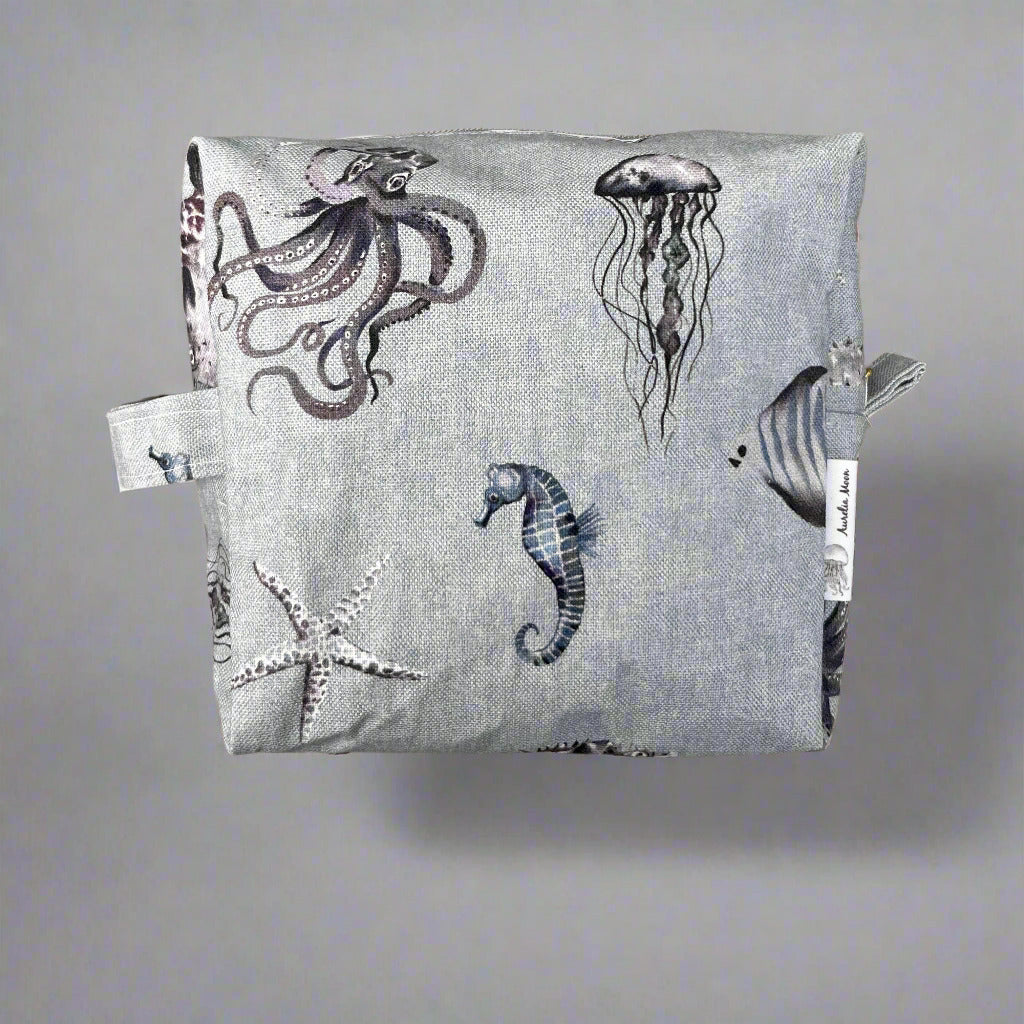 Large Blue Ocean Cosmetic Pouch