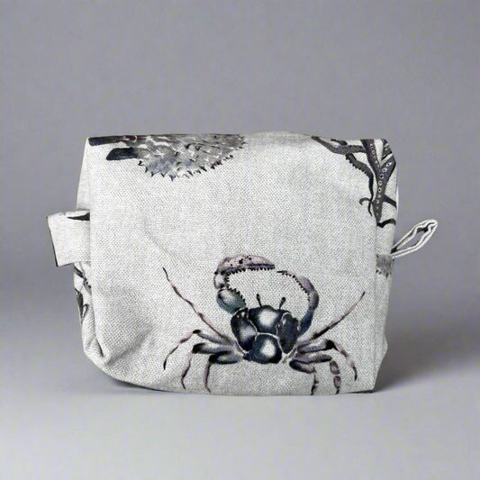 Small Light Grey Ocean Cosmetic Pouch